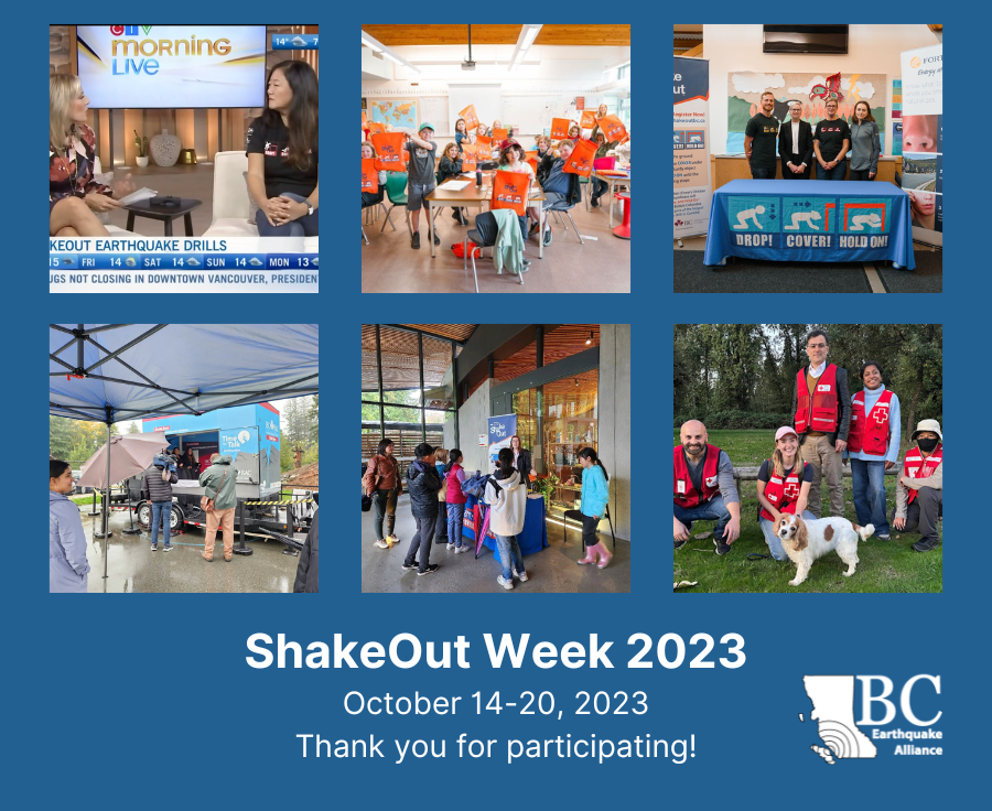 Thank you to the almost 700,000 British Columbians who took part in ShakeOut Week